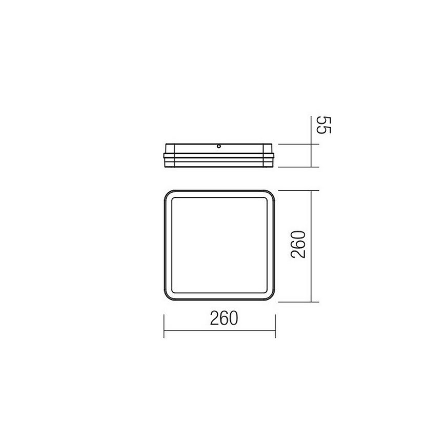 Redo 90292 - LED Vanjska stropna svjetiljka sa senzorom ISOLA LED/24W/230V 26x26 cm 3000/4000/6500K IP54 antracit