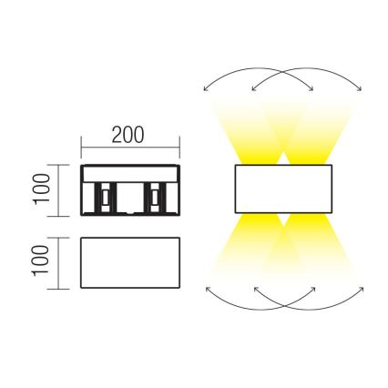 Redo 90300 - LED vanjska zidna svjetiljka VARY 4xLED/5W/230V 3000K IP54 bijela