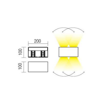 Redo 90303 - LED Vanjska zidna svjetiljka VARY 4xLED/5W/230V 4000K IP54 antracit
