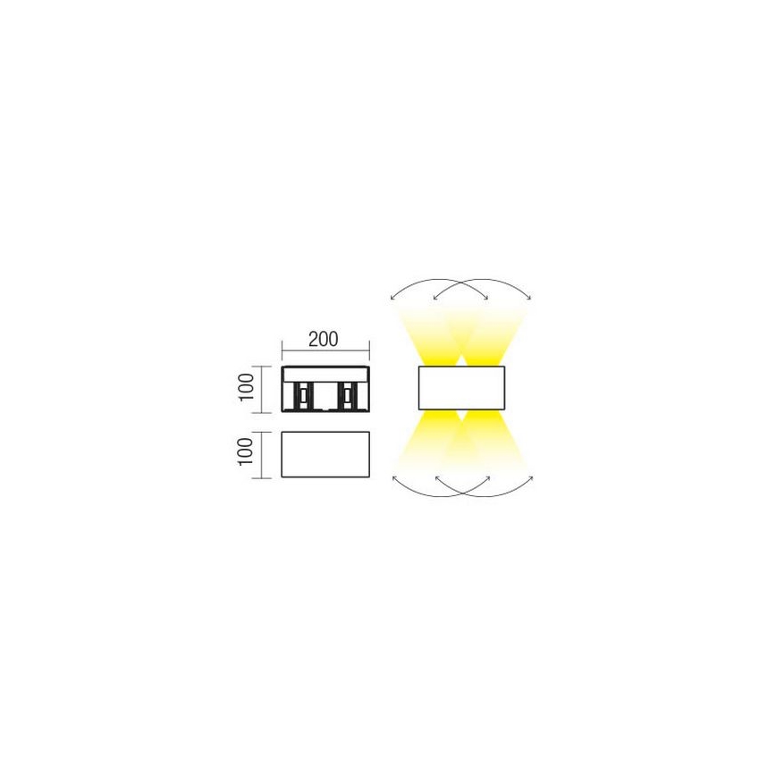 Redo 90303 - LED Vanjska zidna svjetiljka VARY 4xLED/5W/230V 4000K IP54 antracit