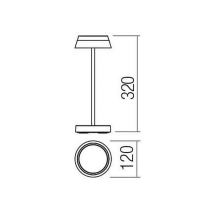 Redo 90306 - LED Prigušiva stolna lampa na dodir ILUNA LED/2,5W/5V 2700-3000K 3000 mAh IP65 bijela