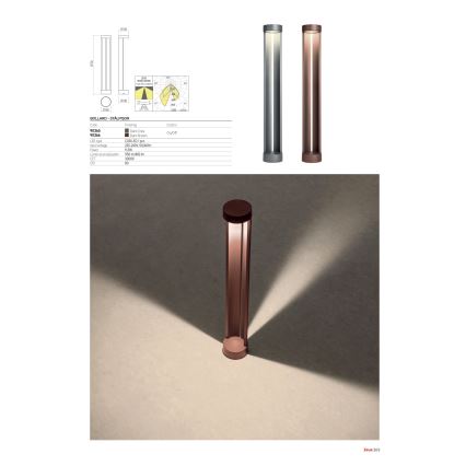 Redo 90365 - LED Vanjska svjetiljka ZEUS LED/11,5W/230V 3000K 75 cm IP54 antracit