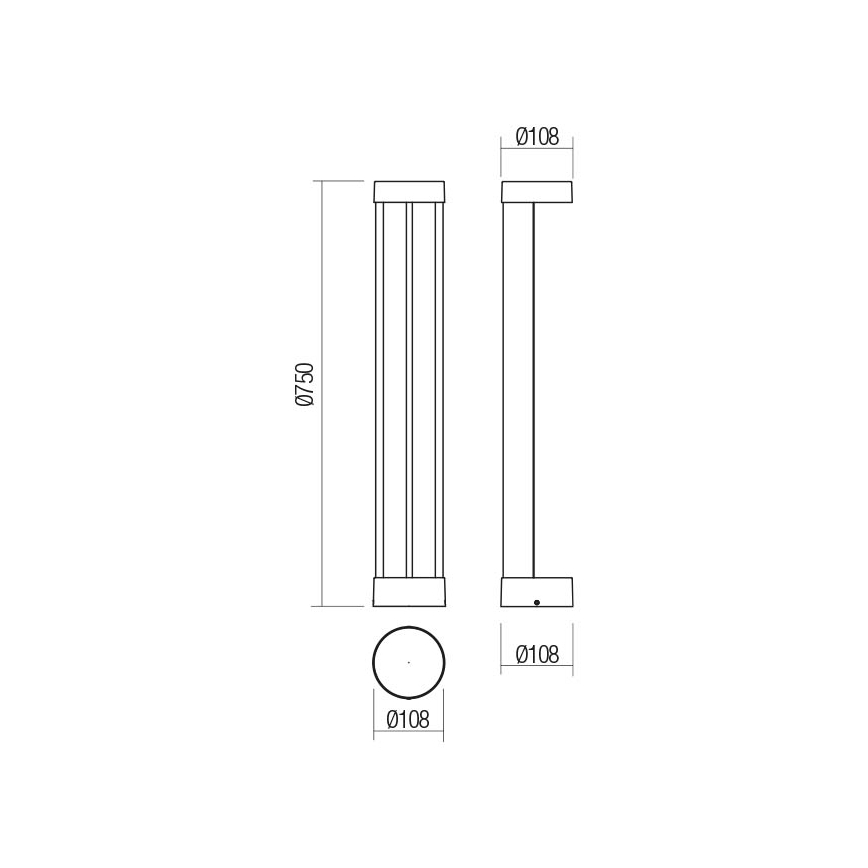 Redo 90365 - LED Vanjska svjetiljka ZEUS LED/11,5W/230V 3000K 75 cm IP54 antracit