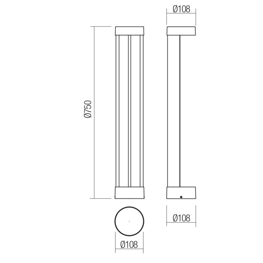 Redo 90366 - LED vanjska lampa ZEUS LED/11,5W/230V 3000K 75 cm IP54 smeđa