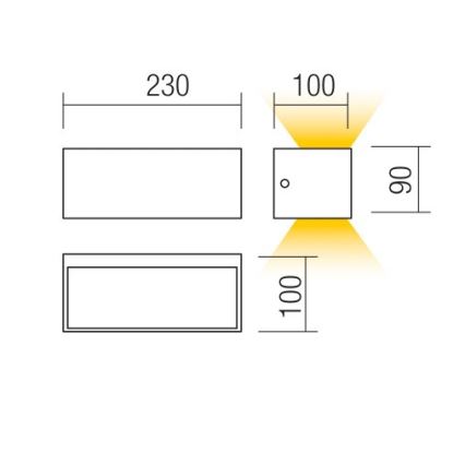 Redo 90373 - LED Vanjska zidna svjetiljka LAMPRIS LED/13W/230V IP65 bijela