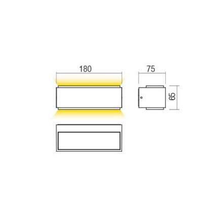 Redo 90404 - LED Vanjska zidna svjetiljka DASH LED/9W/230V 4000K IP65 smeđa