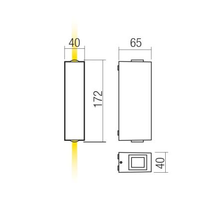 Redo 90421 - LED Vanjska zidna svjetiljka ACE 2xLED/5,84W/230V 3000K IP54 siva