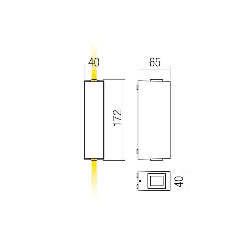 Redo 90421 - LED Vanjska zidna svjetiljka ACE 2xLED/5,84W/230V 3000K IP54 siva