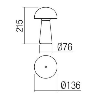 Redo 90439 - KIRA LED vanjska dodirna svjetiljka s mogućnošću prigušivanja LED/4,7W/230V 2200 mAh IP44 crna