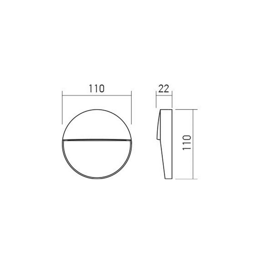 Redo 90472 - LED Vanjska zidna svjetiljka LANDER LED/3W/230V IP54 bijela
