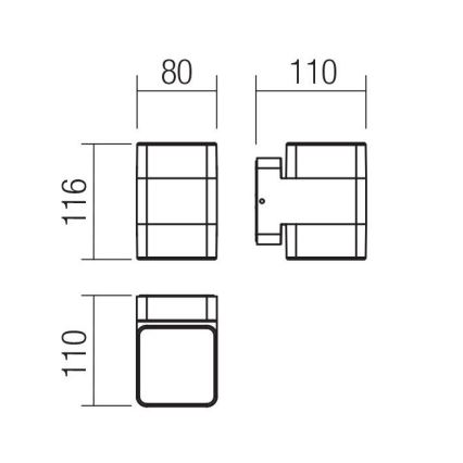 Redo 90492 - LED Vanjska zidna svjetiljka TOK LED/14,8W/230V IP44 antracit