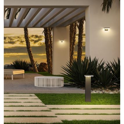 Redo 90535 - LED Solarna zidna svjetiljka sa senzorom TAIYO LED/2W/3,7V 3000K 2200 mAh IP54 antracit