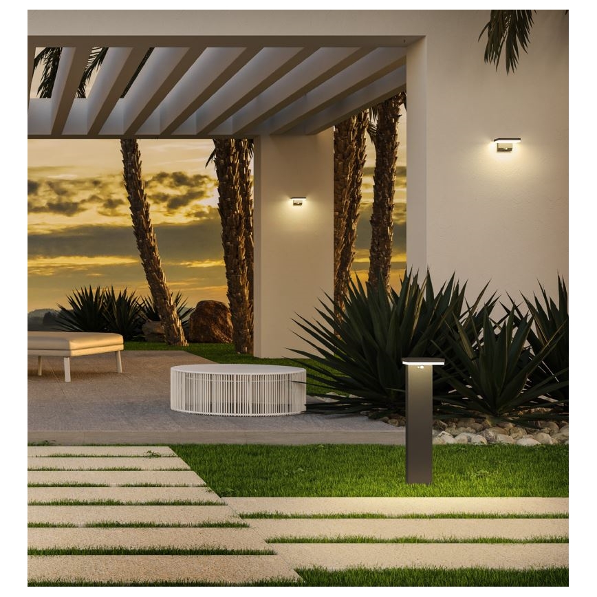 Redo 90535 - LED Solarna zidna svjetiljka sa senzorom TAIYO LED/2W/3,7V 3000K 2200 mAh IP54 antracit