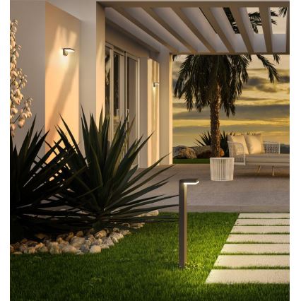 Redo 90535 - LED Solarna zidna svjetiljka sa senzorom TAIYO LED/2W/3,7V 3000K 2200 mAh IP54 antracit