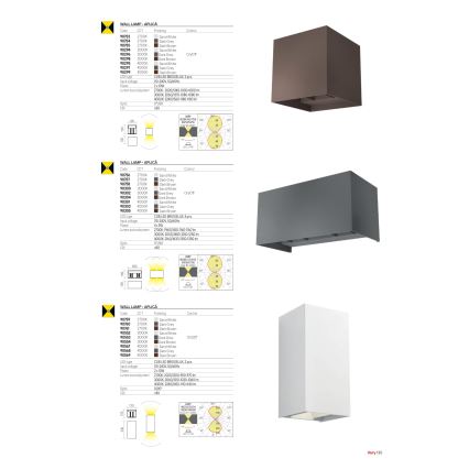 Redo 90552 - Vanjska zidna LED svjetiljka VARY 2xLED/10W/230V 3000K IP54 bijela
