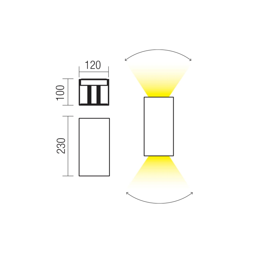 Redo 90552 - Vanjska zidna LED svjetiljka VARY 2xLED/10W/230V 3000K IP54 bijela