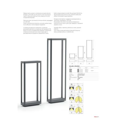 Redo 90581 - LED vanjska svjetiljka WAKE LED/8W/230V 3000K 50 cm IP65 antracit