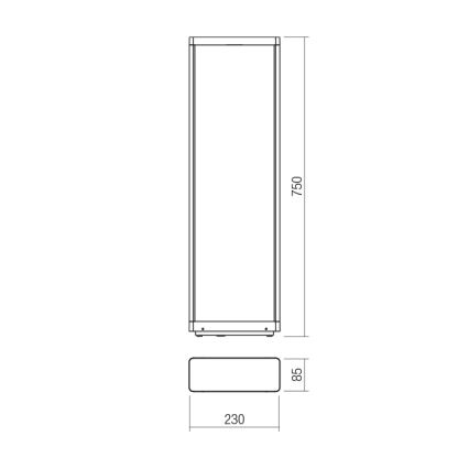 Redo 90582 - LED vanjska svjetiljka WAKE LED/8W/230V 3000K 75 cm IP65 antracit