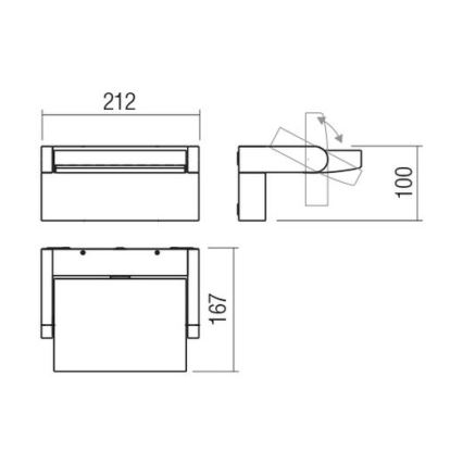 Redo 90584 - LED Vanjska zidna svjetiljka FLIP LED/20W/230V CRI 90 3000K IP54 antracit