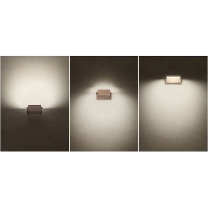 Redo 90585 - vanjsko zidno LED svjetlo FLIP LED/20W/230V 3000K CRI 90 IP54 smeđe