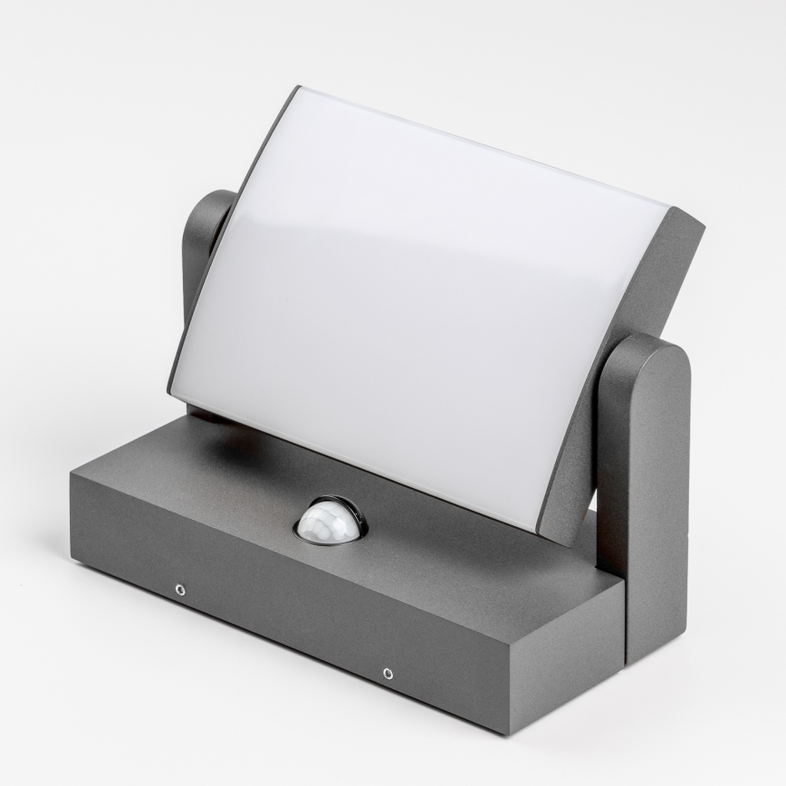 Redo 90587 - LED vanjsko zidno svjetlo s senzorom FLIP LED/20W/230V 3000K CRI 90 IP54 antracit