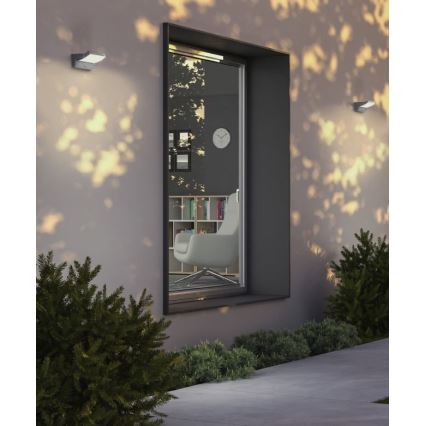 Redo 90587 - LED Vanjska zidna svjetiljka sa senzorom FLIP LED/20W/230V CRI 90 3000K IP54 antracit
