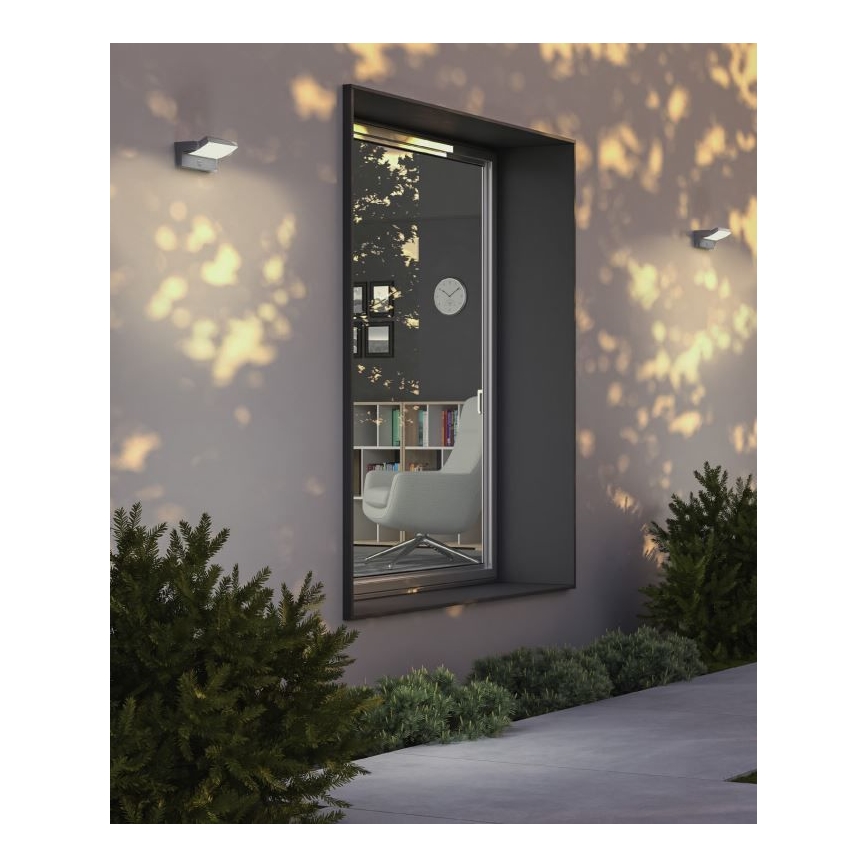 Redo 90587 - LED Vanjska zidna svjetiljka sa senzorom FLIP LED/20W/230V CRI 90 3000K IP54 antracit