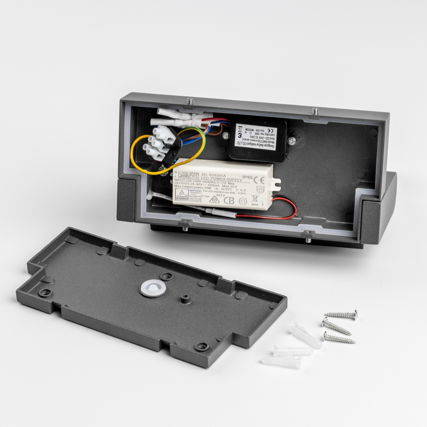 Redo 90587 - LED Vanjska zidna svjetiljka sa senzorom FLIP LED/20W/230V CRI 90 3000K IP54 antracit