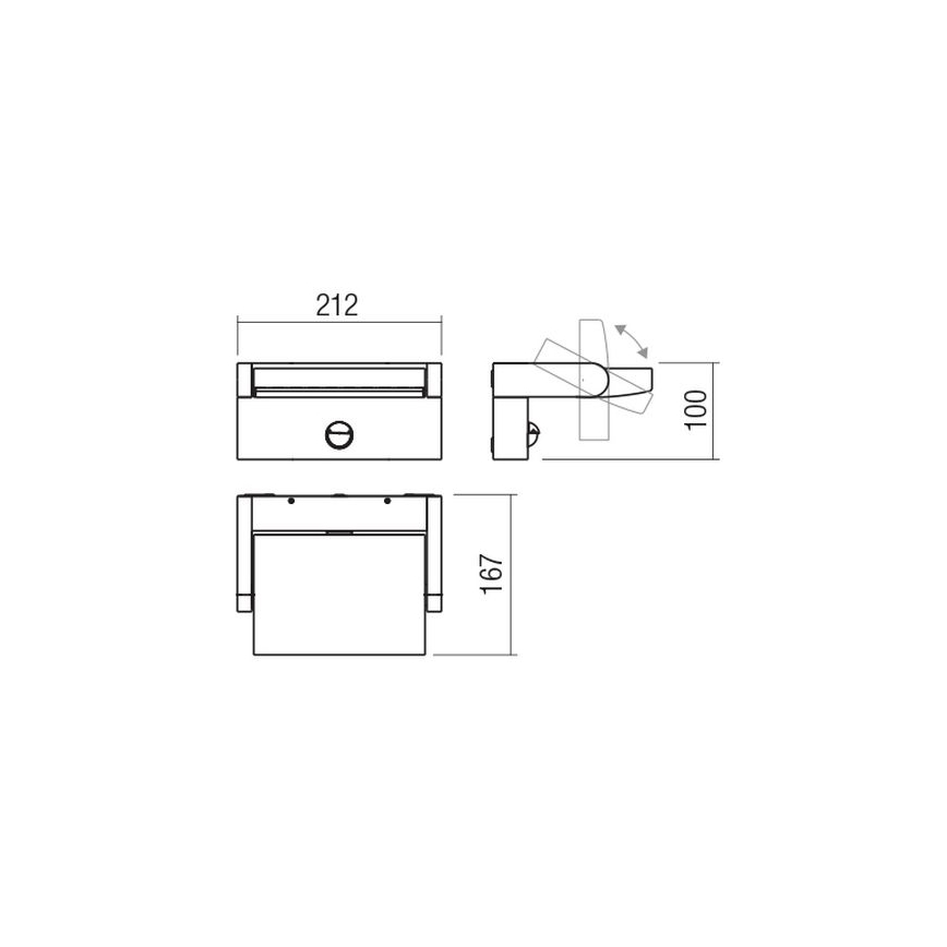 Redo 90587 - LED Vanjska zidna svjetiljka sa senzorom FLIP LED/20W/230V CRI 90 3000K IP54 antracit
