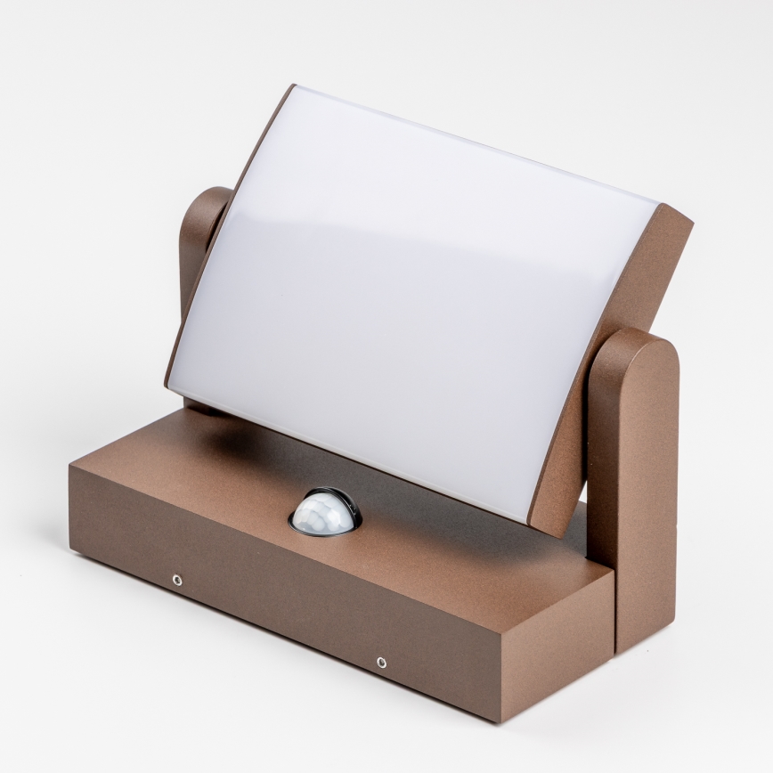 Redo 90588 - LED vanjsko zidno svjetlo sa senzorom FLIP LED/20W/230V 3000K CRI 90 IP54 smeđa