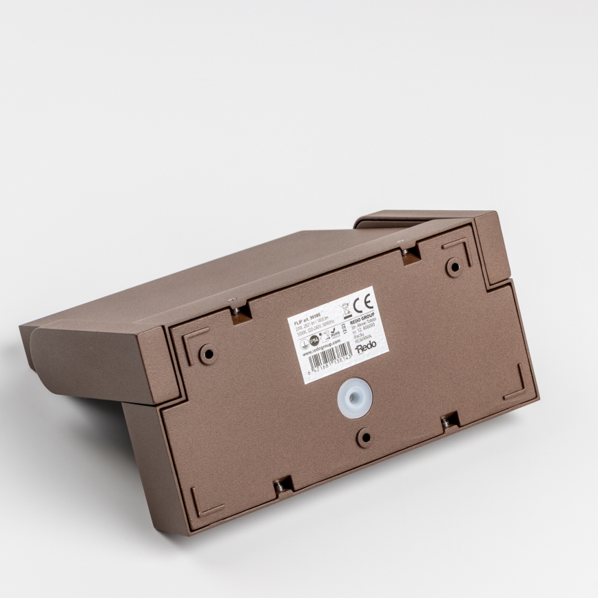 Redo 90588 - LED vanjsko zidno svjetlo sa senzorom FLIP LED/20W/230V 3000K CRI 90 IP54 smeđa