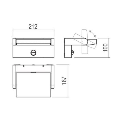 Redo 90588 - LED Vanjska zidna svjetiljka sa senzorom FLIP LED/20W/230V CRI 90 3000K IP54 smeđa