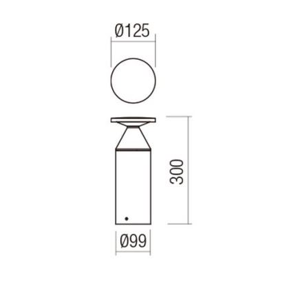 Redo 90589 - LED vanjska svjetiljka BIRO LED/12W/230V 3000K 30 cm CRI 90 IP65 antracit
