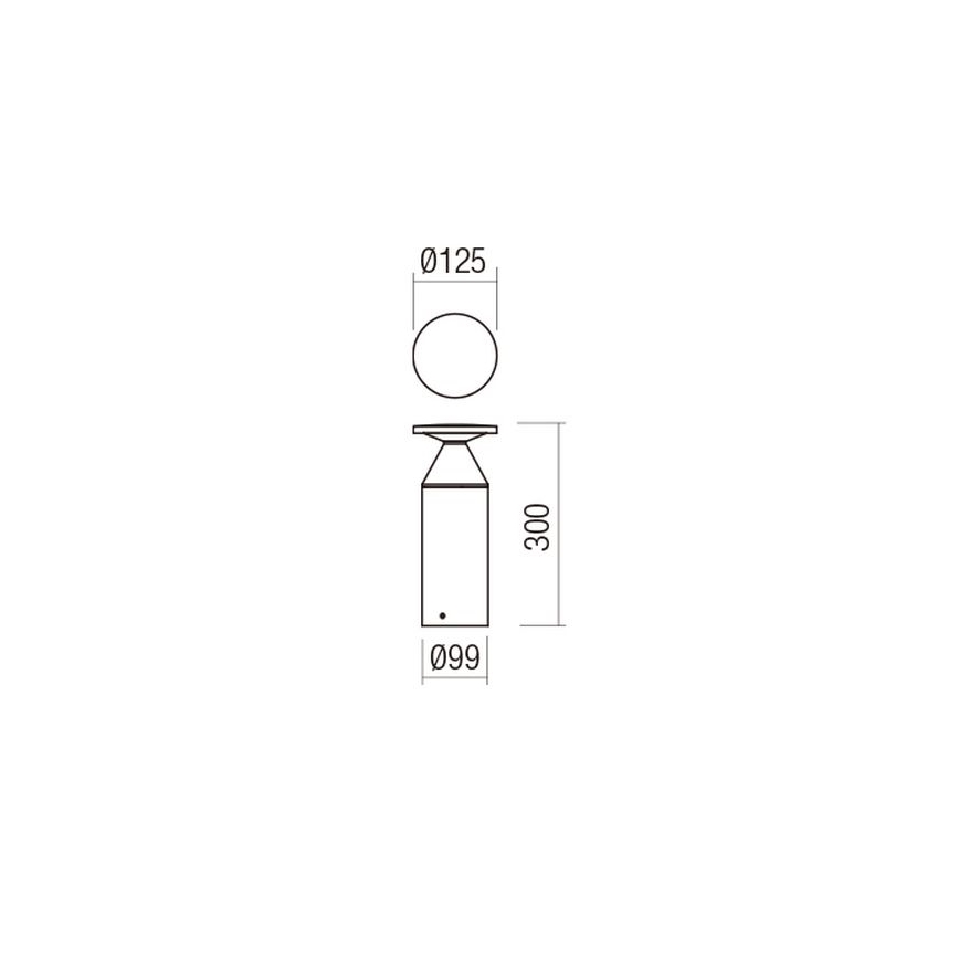 Redo 90589 - LED vanjska svjetiljka BIRO LED/12W/230V 3000K 30 cm CRI 90 IP65 antracit