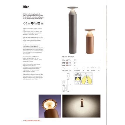 Redo 90590 - vanjska LED lampa BIRO LED/12W/230V 3000K 30 cm CRI 90 IP65 smeđa