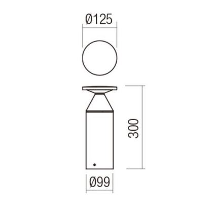 Redo 90590 - vanjska LED lampa BIRO LED/12W/230V 3000K 30 cm CRI 90 IP65 smeđa