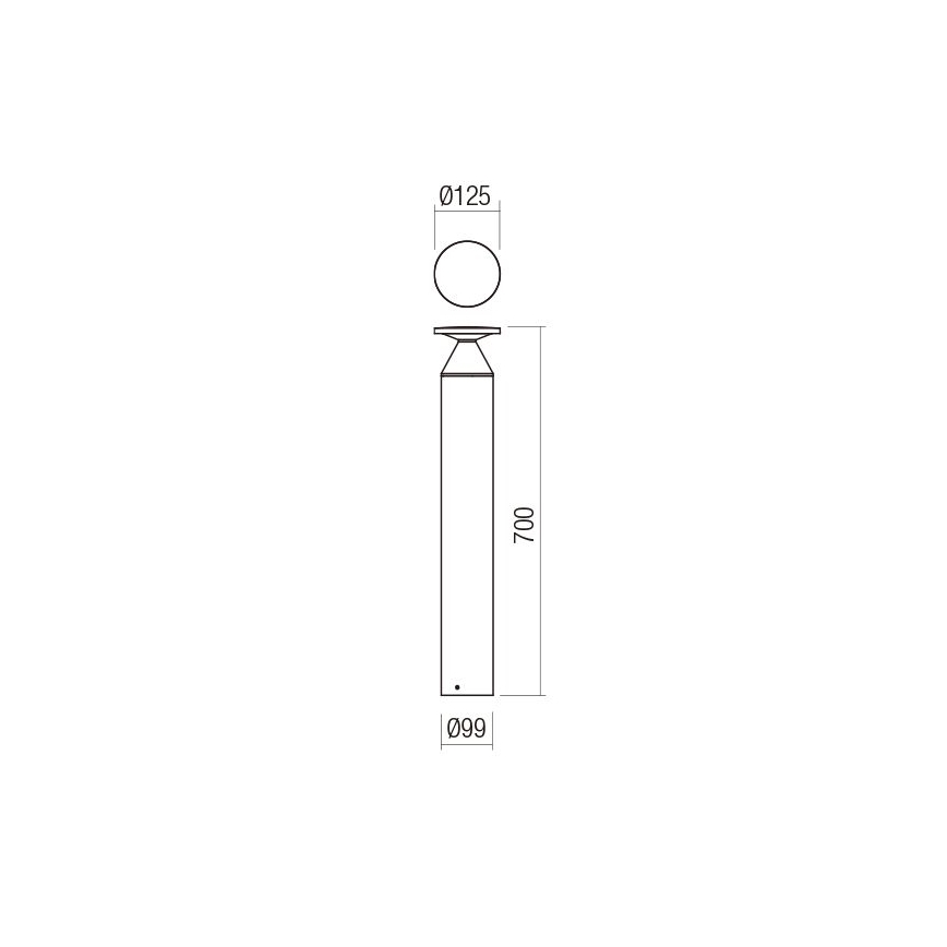 Redo 90591 - LED vanjska svjetiljka BIRO LED/12W/230V 3000K 70 cm CRI 90 IP65 antracit