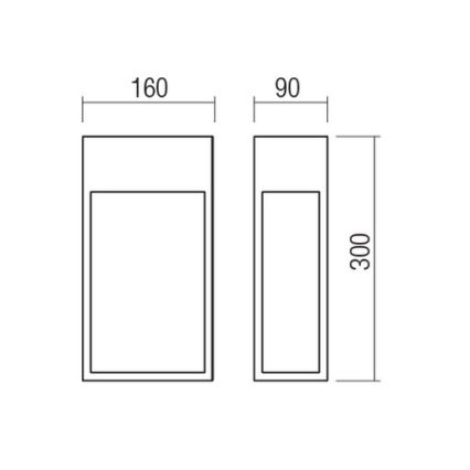 Redo 90603 - LED vanjsko zidno svjetlo STAND LED/20W/230V 3000K CRI 90 IP65 antracit