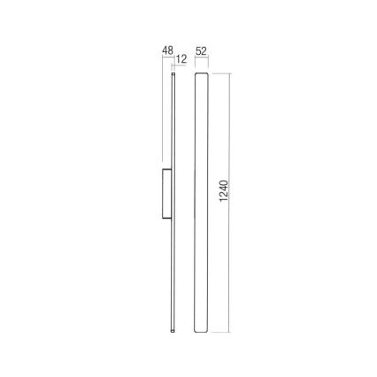 Redo 90622 - LED Vanjska zidna svjetiljka REFLEXA LED/20W/230V 3000K 124 cm IP54 smeđa
