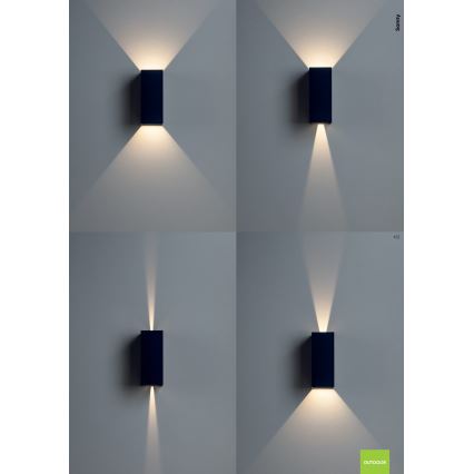 Redo 90636 - LED Vanjska zidna svjetiljka SONNY 2xLED/5W/230V 2200/3000/4000K IP54 antracit