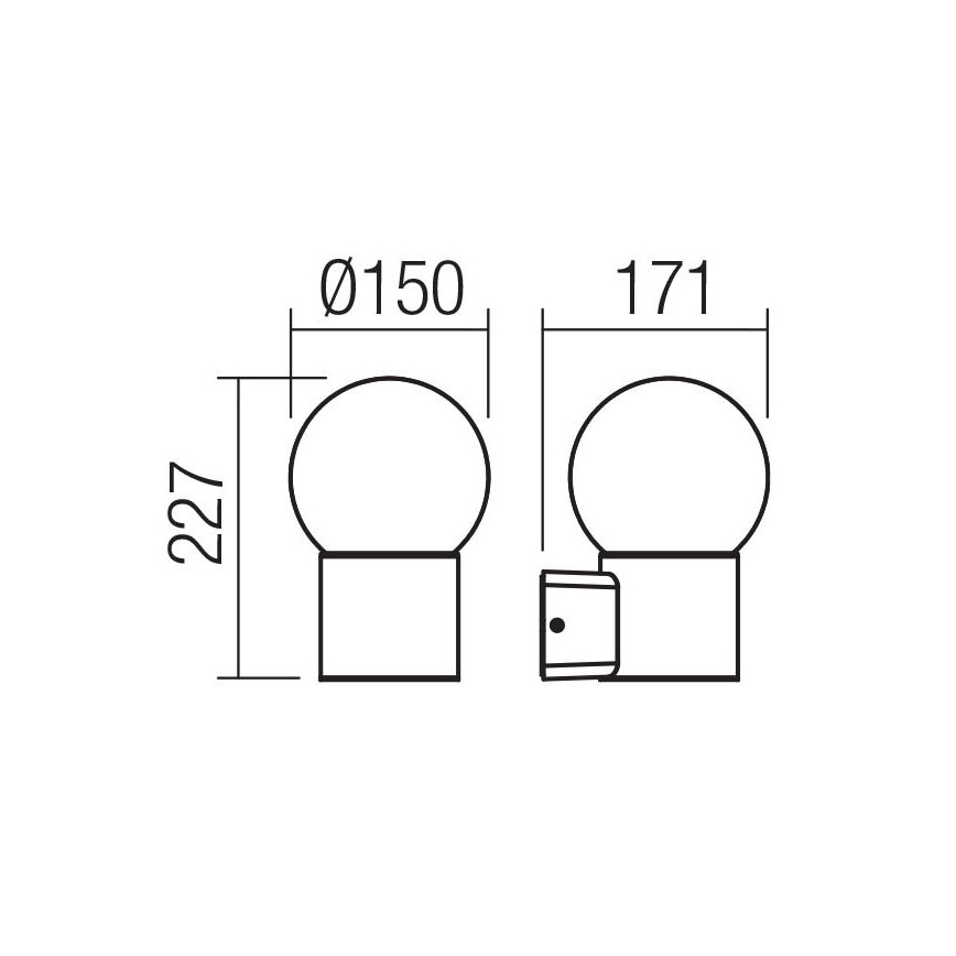 Redo 90640 - Vanjska zidna svjetiljka BULK 1xE27/28W/230V IP44 antracit