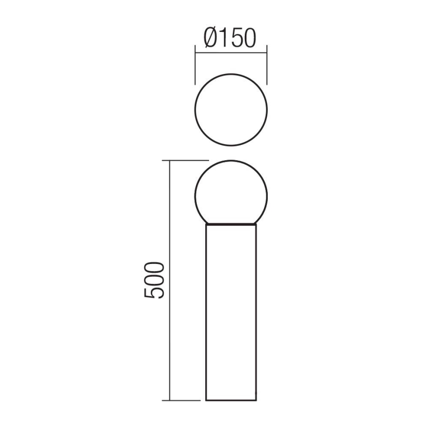 Redo 90642 - Vanjska lampa BULK 1xE27/28W/230V 50 cm IP44 antracit