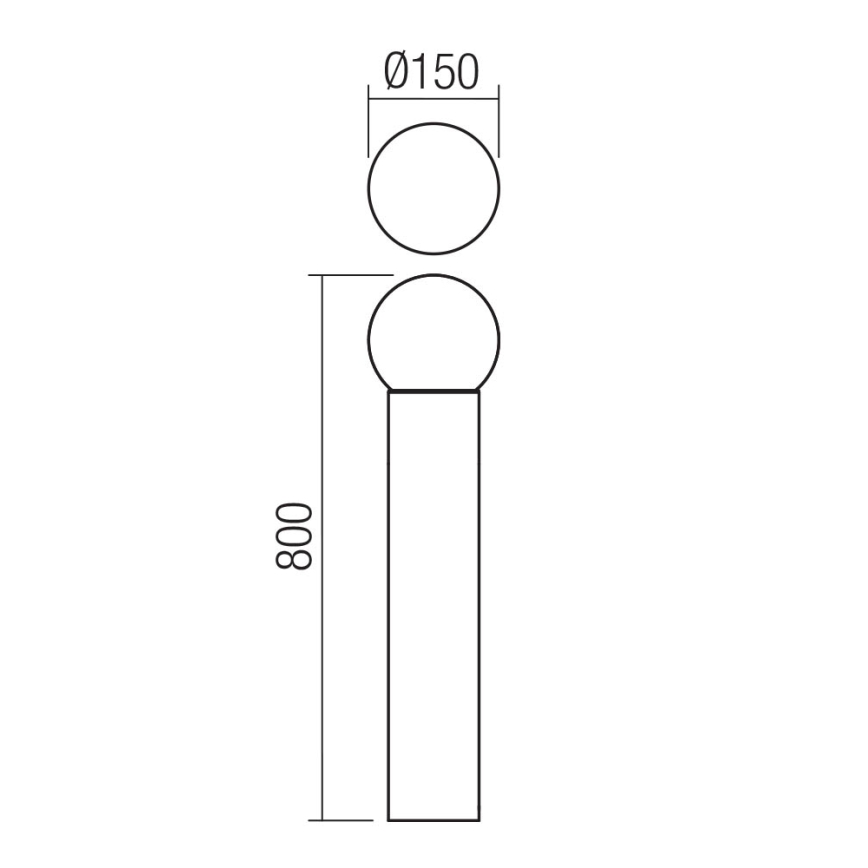 Redo 90643 - Vanjska lampa BULK 1xE27/20W/230V 80 cm IP44 antracit