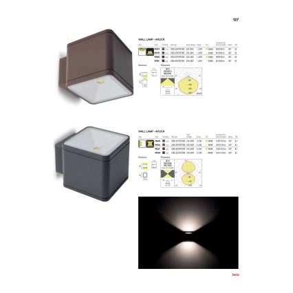 Redo 9065 - LED Vanjska zidna svjetiljka BETA 2xLED/6W/230V IP54