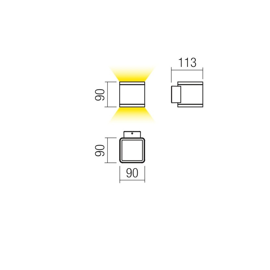 Redo 9065 - LED Vanjska zidna svjetiljka BETA 2xLED/6W/230V IP54