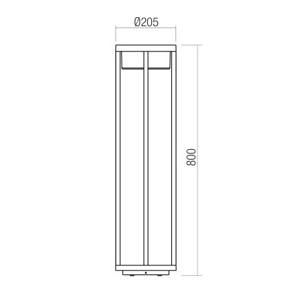 Redo 90677 - Vanjska LED svjetiljka MAX LED/15W/230V 3000K 80 cm IP65 antracitna