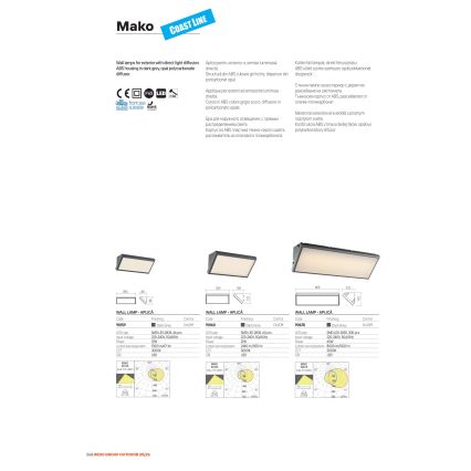 Redo 90678 - LED vanjsko zidno svjetlo MAKO LED/65W/230V 3000K IP65 antracit