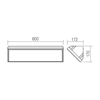 Redo 90678 - LED vanjsko zidno svjetlo MAKO LED/65W/230V 3000K IP65 antracit