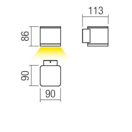 Redo 9069 - LED vanjsko zidno svjetlo BETA LED/6W/230V 3000K IP54 antracitno
