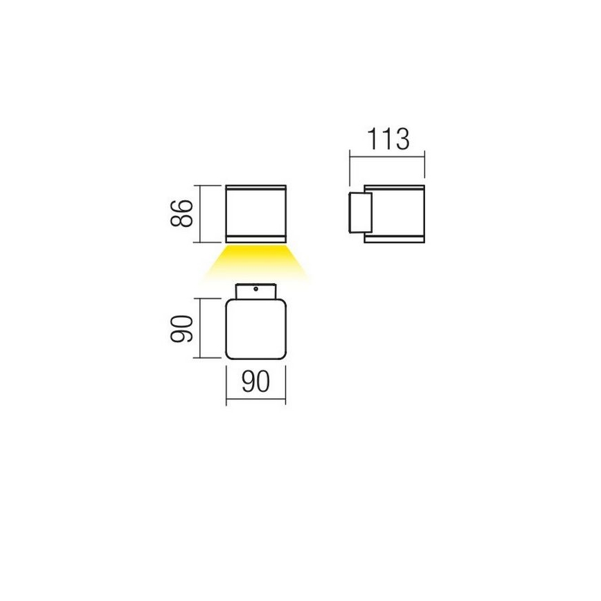 Redo 9069 - LED vanjsko zidno svjetlo BETA LED/6W/230V 3000K IP54 antracitno
